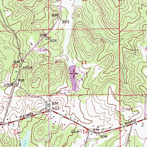 Topographic Map of Goodes Lake, GA