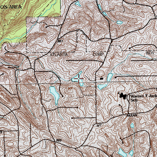 Topographic Map of Elarbee Lake, GA