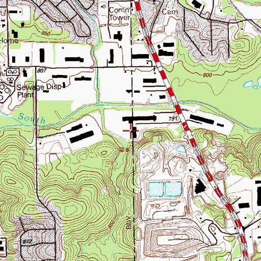 Topographic Map of Lake Charlotte Dam, GA