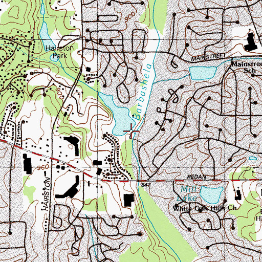 Topographic Map of Village Oak Dam, GA