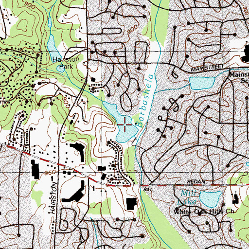 Topographic Map of Village Oak Lake, GA