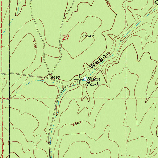 Topographic Map of Ryan Tank, AZ