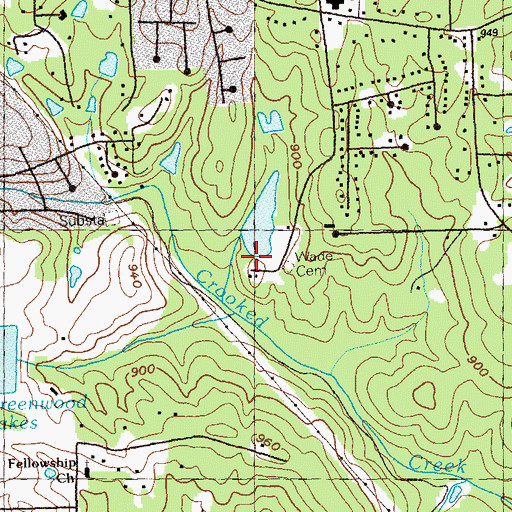 Topographic Map of Rice Lake Dam, GA