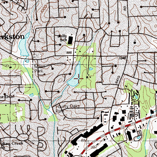 Topographic Map of Hugh Spivey Lake Dam, GA