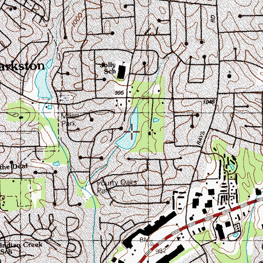 Topographic Map of Hugh Spivey Lake, GA