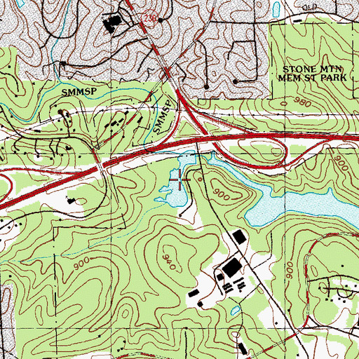Topographic Map of Stone Mountain Park Lake-North, GA