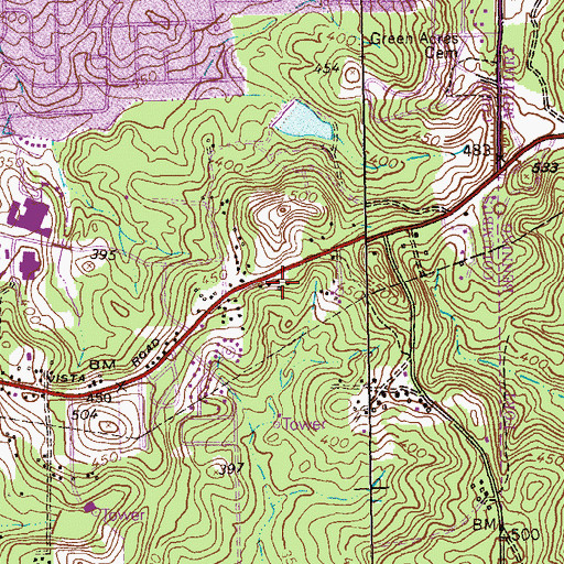 Topographic Map of Carver Park Dam, GA