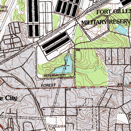 Topographic Map of Marchman Lake, GA