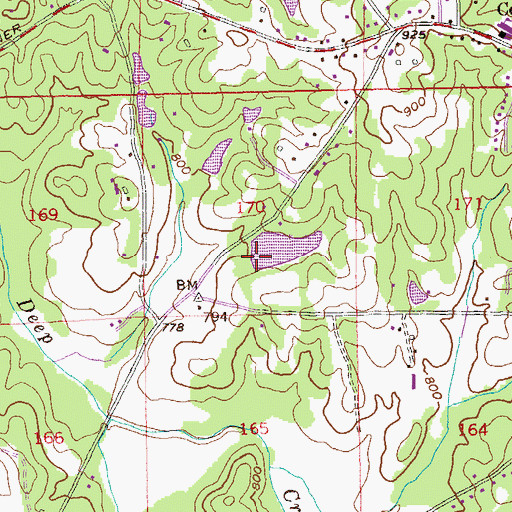 Topographic Map of Demooney Lake Dam, GA