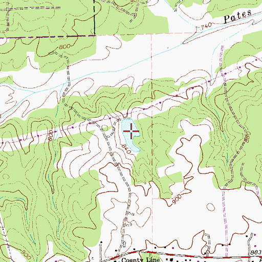 Topographic Map of County Line Lake, GA
