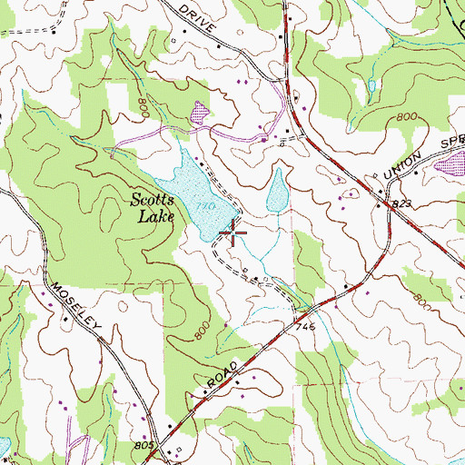 Topographic Map of Scotts Dam, GA