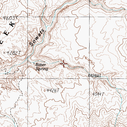 Topographic Map of Cottonwood Spring, AZ