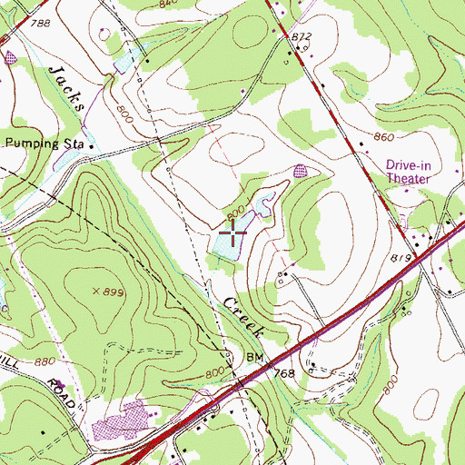 Topographic Map of Aycock Lake, GA