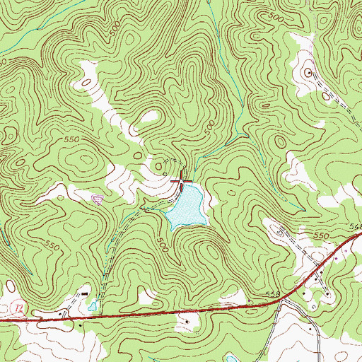 Topographic Map of Lake Russell Dam, GA