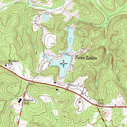 Topographic Map of Twin Lake South, GA