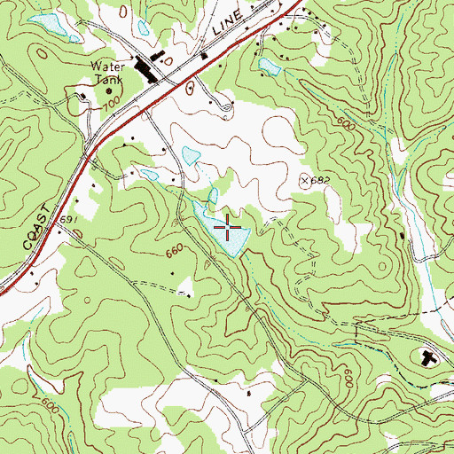 Topographic Map of Coggins Lake, GA