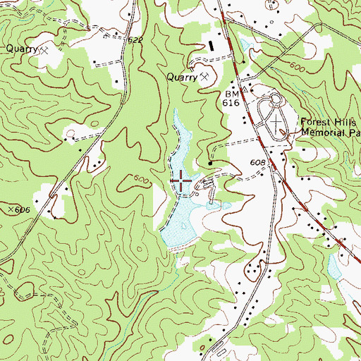 Topographic Map of Oglesby North Lake Dam, GA
