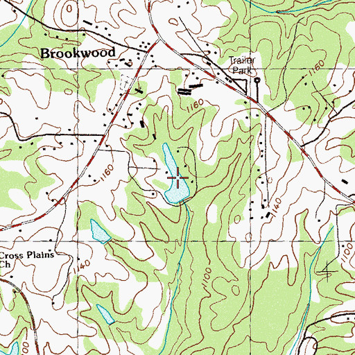 Topographic Map of Vaughn Lake, GA