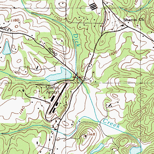 Topographic Map of Matthews Lake Dam, GA