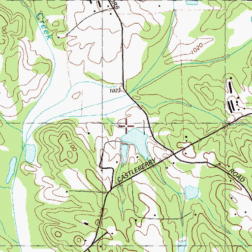 Topographic Map of Sawnee Lake Dam, GA