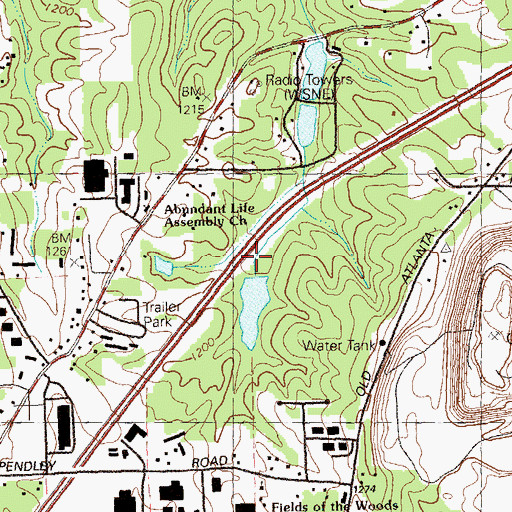 Topographic Map of Johnsen Dam, GA