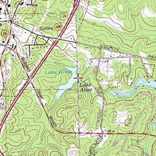 Topographic Map of Mashburn Mill Dam, GA