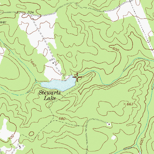 Topographic Map of Stewarts Lake Dam, GA