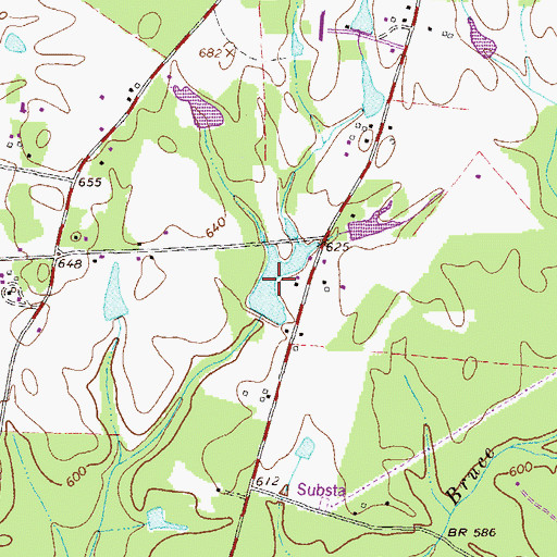 Topographic Map of Credille Lake, GA