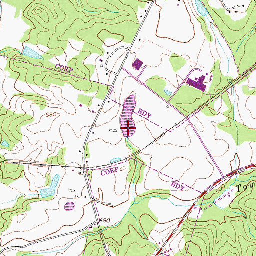 Topographic Map of Boswell Lake Dam, GA
