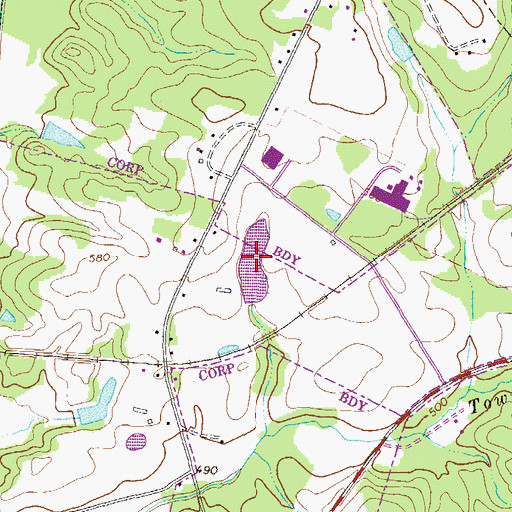 Topographic Map of Boswell Lake, GA
