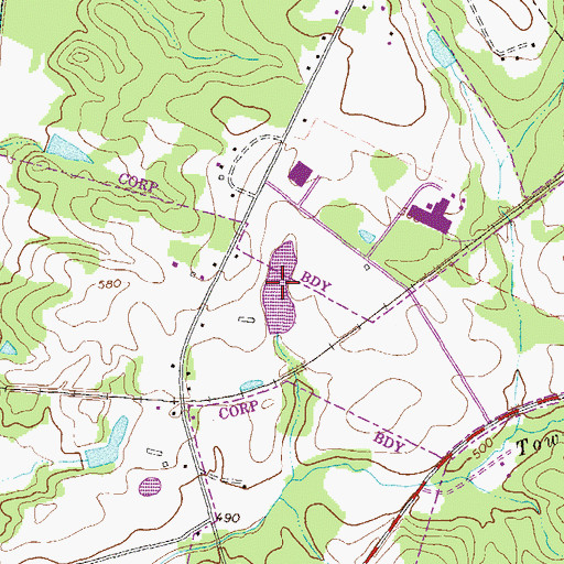 Topographic Map of Boswell Lake, GA