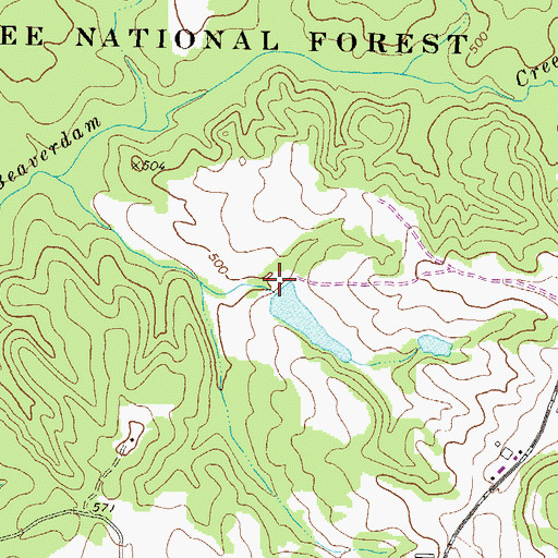 Topographic Map of Lassiter Lake Dam, GA