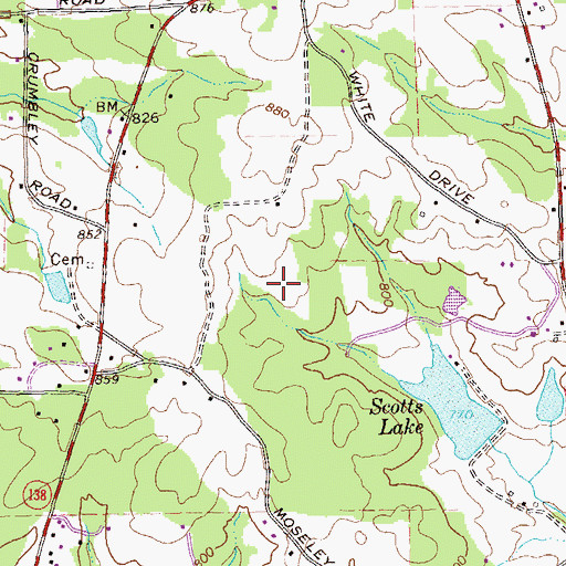 Topographic Map of Agresearch Lake Dam, GA