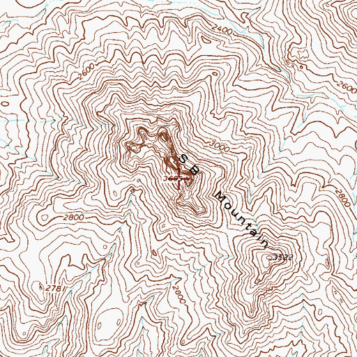 Topographic Map of S B Mountain, AZ