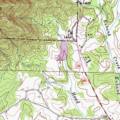 Topographic Map of Walker Mountain Lake Dam, GA