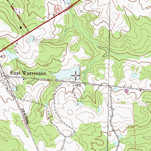 Topographic Map of Kitchens Lake Dam, GA