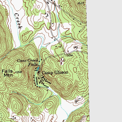 Topographic Map of Camp Glisson Dam, GA