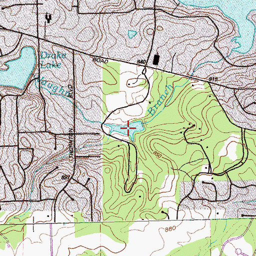 Topographic Map of Drakes Landing Lake, GA