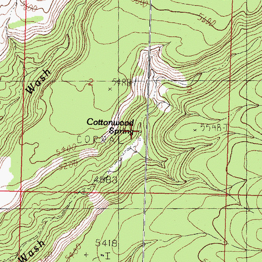 Topographic Map of Cottonwood Spring, AZ