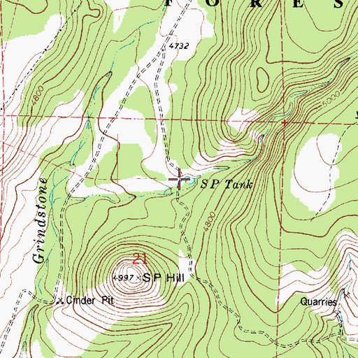 Topographic Map of S P Tank, AZ