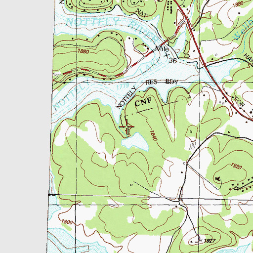 Topographic Map of Morton Lake Dam, GA