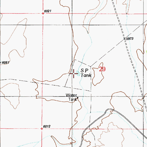 Topographic Map of S P Tank, AZ