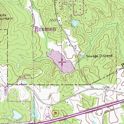 Topographic Map of Turner Lake, GA