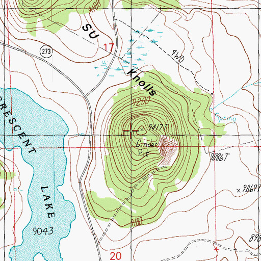 Topographic Map of S U Knolls, AZ