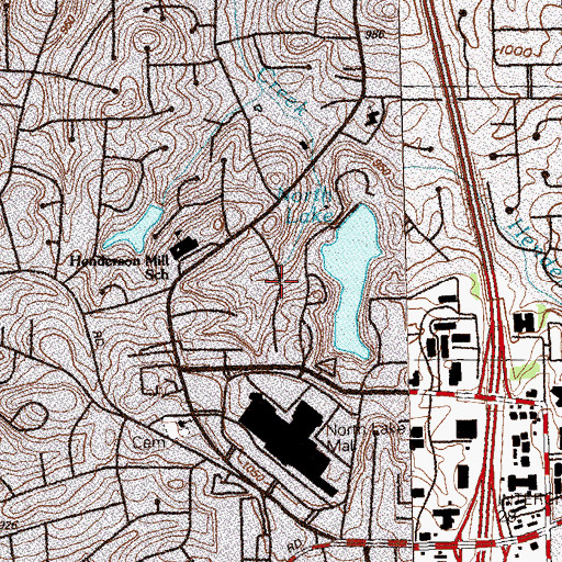 Topographic Map of North Lake Dam, GA