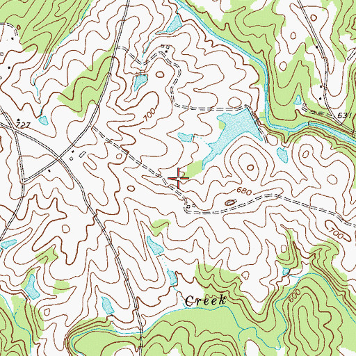 Topographic Map of S Bar W Ranch Pond, GA