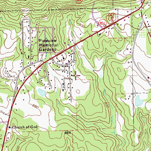 Topographic Map of Parkman Lake Dam, GA