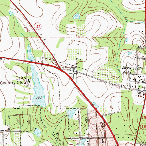 Topographic Map of Country Club Lake Dam, GA