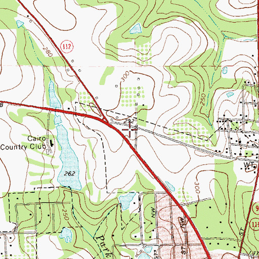 Topographic Map of Country Club Lake, GA