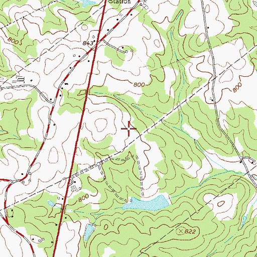 Topographic Map of Clark Fain Lake Dam, GA